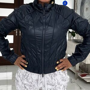 Adidas by Stella McCartney Blue Bomber Jacket Quilted Lightweight